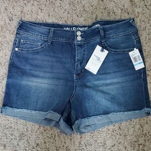 Wallflower Blue Jean Shorts with Rolled Hems